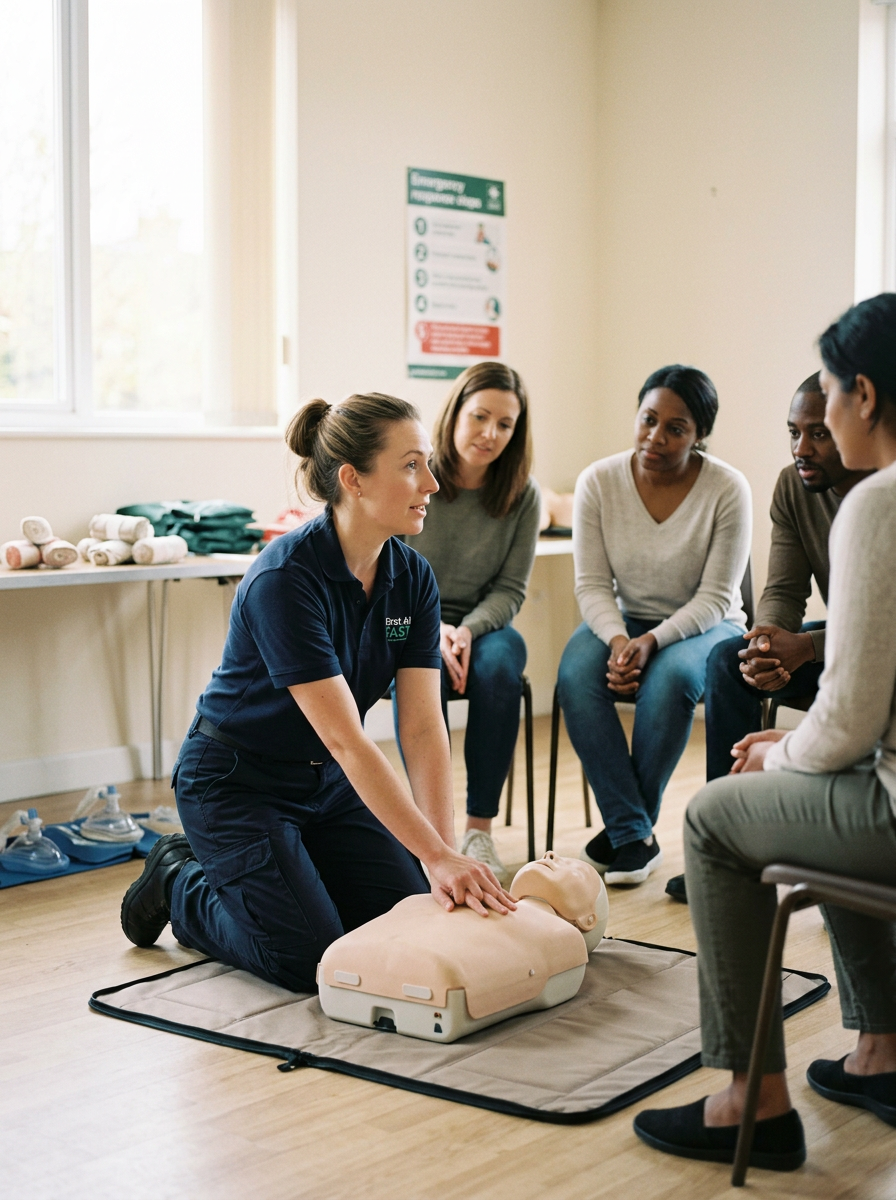 Detailed image illustrating the ease and quickness of accessing first aid procedures on First Aid Fast.